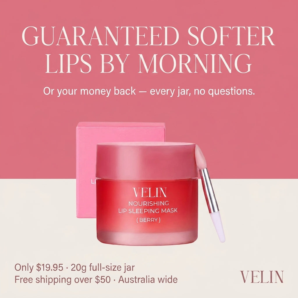 VELIN Overnight Lip Mask graphic: softer, smoother lips by morning